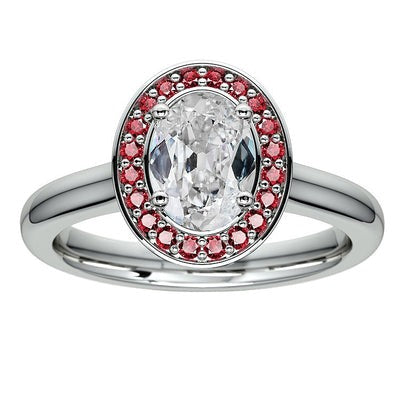 Halo verlovingsring kussen Old Mine Cut Echt Diamonds 4.75 karaat