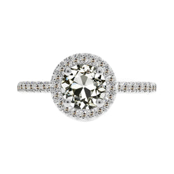 Halo Verlovingsring 14K Witgoud met Fijne Diamant – 2 karaat