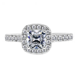 Briljant Halo Ring 5 karaat – 14 Karaat Witgoud