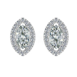Briljant Oorstekers – Antiek Cushion 2 karaat 14K Witgoud