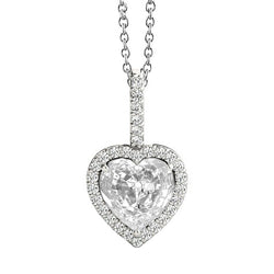 Hart Slijpvorm Diamant Hanger – 2 karaat in 14K Witgoud