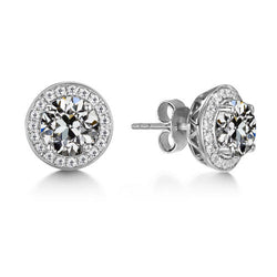 Oorhangers 14K Witgoud – Fijne Diamant Old Mine Slijpvorm 3,50