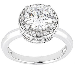 Halo Echt Diamanten Verlovingsring Wit Goud 2,61 Ct.