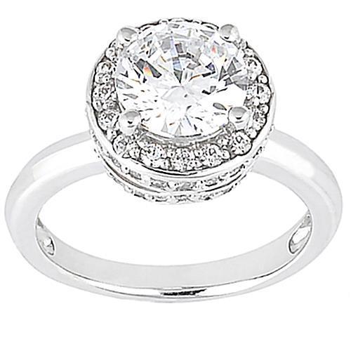 Halo Echt Diamanten Verlovingsring Wit Goud 2,61 Ct.