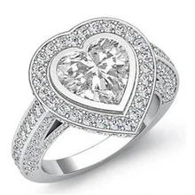 Halo Echt Diamond Wedding Ring Lady Fine 6.35 Karaat Sieraden