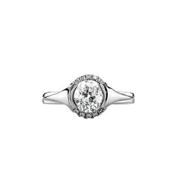 Halo Engagement Ronde Ring Set Oude Europese Echt Diamanten Ring 1,50 Karaat