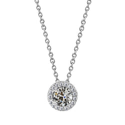 14K Witgoud Fijne Diamant Hanger – 2-karaat Antiek Cushion