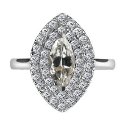 Luxe Diamant Halo Verlovingsring – 2,50 karaat 14K Witgoud