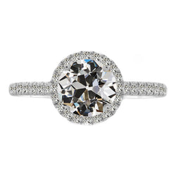 Diamant Old Mine Slijpvorm Halo Ring 2,50 karaat – 14K Witgoud