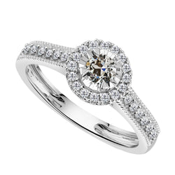 Old Mine Slijpvorm Diamant Halo Zetting Ring 3 karaat – 14
