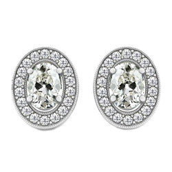 Luxe Antiek Cushion Fijne Diamant Oorbellen – 2 karaat 14 Karaat
