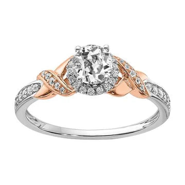 Halo Old Miner Echt Diamond Ring Split Shank 2,75 Karaat Tweekleurige Sieraden