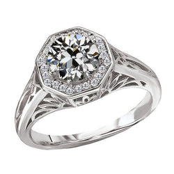 Natuurlijk Vintage Briljant Halo Ring 3 karaat