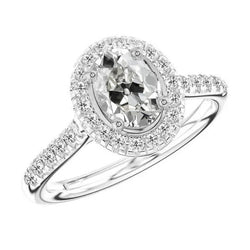 Fijne Diamant Verjaardagsring Halo Ring 3 karaat in 14 Karaat