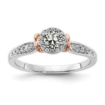 Halo Ring Met Accenten Oude Mijnwerker Echt Diamanten Dames Sieraden 2,50 Karaat