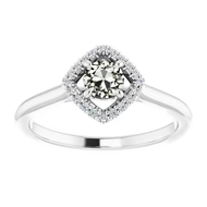 Halo Ring Old Miner Echt Diamond Kite Style Prong Set 2,50 karaat