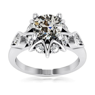 Halo Ring Rond Old Mine Cut Echt Diamond Star Style Goud 4,50 Karaat