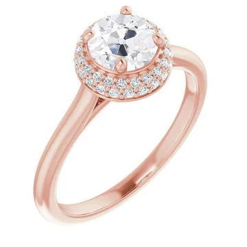 Halo Ring Rond Old Miner Echt Diamond Rose Gold Dames Sieraden 4.50 Karaat