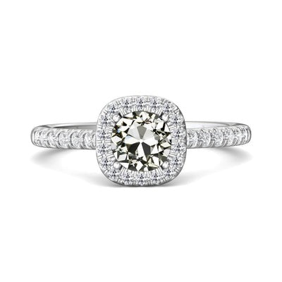 Halo Ring Rond Oude Mijnwerker Echt Diamant Pave Set 14K Goud 3.50 Karaat