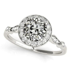 Halo Ring Rond Oudgeslepen Natuurlijke uit de aarde gewonnen Diamanten Dames Sieraden 4 Karaat