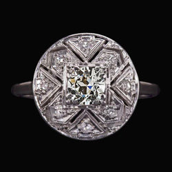 Halo Ronde Oude Mijn Geslepen Echt Diamanten Trouwring Vintage Stijl 2,50 Karaat
