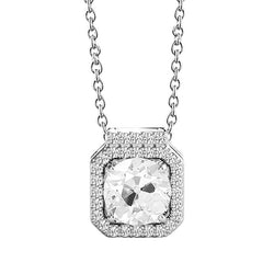 Antiek Cushion Fijne Diamant Druppel Hanger 3 karaat – 14 Karaat