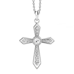 14 Karaat Witgoud Kruis Briljant Hanger 1,50 karaat