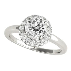 Halo Ronde Oude Mijnwerker Natuurlijke uit de aarde gewonnen Diamanten Ring Prong Gezet 3.50 Karaat Sieraden