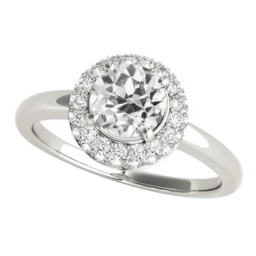 Halo Round Old Miner Echt Diamond Ring Prong Set 3.50 Karaat Sieraden