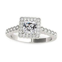 Halo Ring met Ronde & Vierkante Slijpvorm Oude Mijnwerker Natuurlijke uit de a aarde gewonnen Diamanten Sieraden 4.25 Karaat