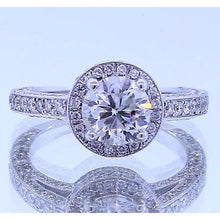 Afbeelding in Gallery-weergave laden, Halo Set Ronde Echt Diamanten Jubileumring 4 Karaat
