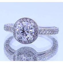 Afbeelding in Gallery-weergave laden, Halo Set Ronde Echt Diamanten Jubileumring 4 Karaat
