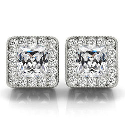 Oorstekers 14 Karaat Witgoud met Diamant – 3 karaat