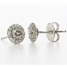 Afbeelding in Gallery-weergave laden, Halo Studs Echt Diamanten Oorbellen
