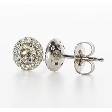 Afbeelding in Gallery-weergave laden, Halo Studs Echt Diamanten Oorbellen
