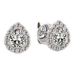 Antiek Cushion Diamant Oorhangers in 14K Witgoud – 1,50 karaat