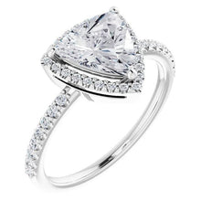 Afbeelding in Gallery-weergave laden, Trillion Slijpvorm Briljant ring in 14K Witgoud – hoofdaanzicht
