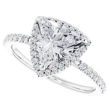Afbeelding in Gallery-weergave laden, Briljant Halo Zetting Ring 1,50-karaat 14K Witgoud – zijaanzicht
