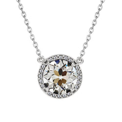 14K Witgoud Fijne Diamant Halo – 2-karaat Old Mine Slijpvorm