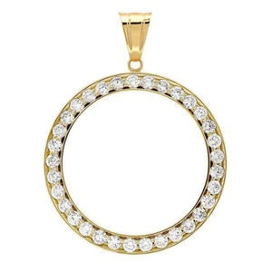 Halve Dollar Ronde Echt Diamanten Ring Hanger 3 Karaat (munt niet inbegrepen)