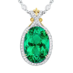 GIA Gekeurd Sieraadsteen Hanger – Smaragd 7 karaat Bicolor 14K