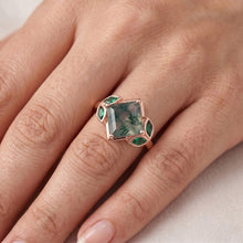 Afbeelding in Gallery-weergave laden, Handgemaakte Moss Agate Edelsteen Ring 2,50 karaat – HarryChadEnt
