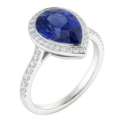 Handgemaakte Royal Blue Saffier Sieraadsteen Ring 3,50 karaat
