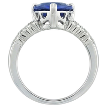 Afbeelding in Gallery-weergave laden, Hart Ceylon Blauwe Saffier Ring Met IGI GECERTIFICEERDE Diamanten 7 Karaat Goud 14K
