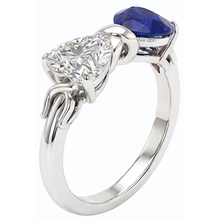 Afbeelding in Gallery-weergave laden, echte heart diamant 1.50karaat ring profielweergave
