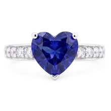 Afbeelding in Gallery-weergave laden, Hart Edelsteen Ceylon Sapphire Ring &amp; Accent Diamanten 3,50 Karaat
