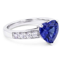 Afbeelding in Gallery-weergave laden, Hart Edelsteen Ceylon Sapphire Ring &amp; Accent Diamanten 3,50 Karaat
