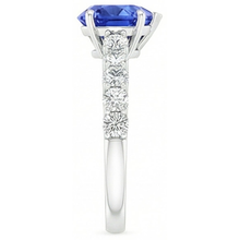 Afbeelding in Gallery-weergave laden, Hart Edelsteen Ring Blauwe Saffieren &amp; Ronde Diamanten 2,50 Karaat
