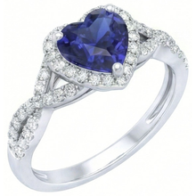 Afbeelding in Gallery-weergave laden, Hart Geslepen Blauwe Saffier Van Ceylon Ring
