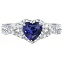 Afbeelding in Gallery-weergave laden, Hart Geslepen Blauwe Saffier Van Ceylon Ring
